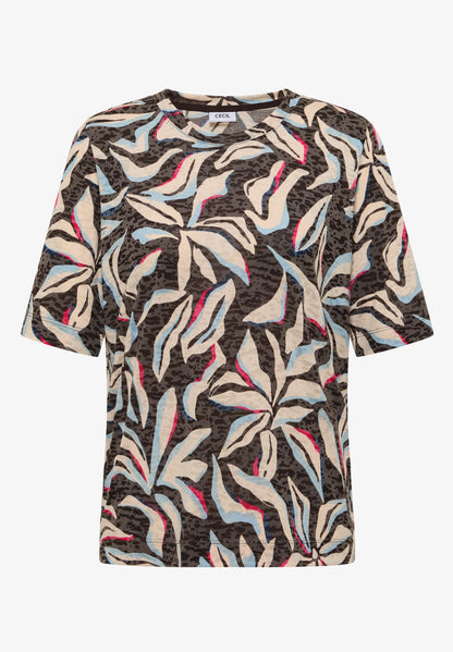 Botanical Print Burnout T-Shirt