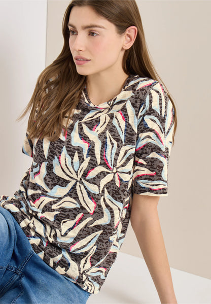 Botanical Print Burnout T-Shirt