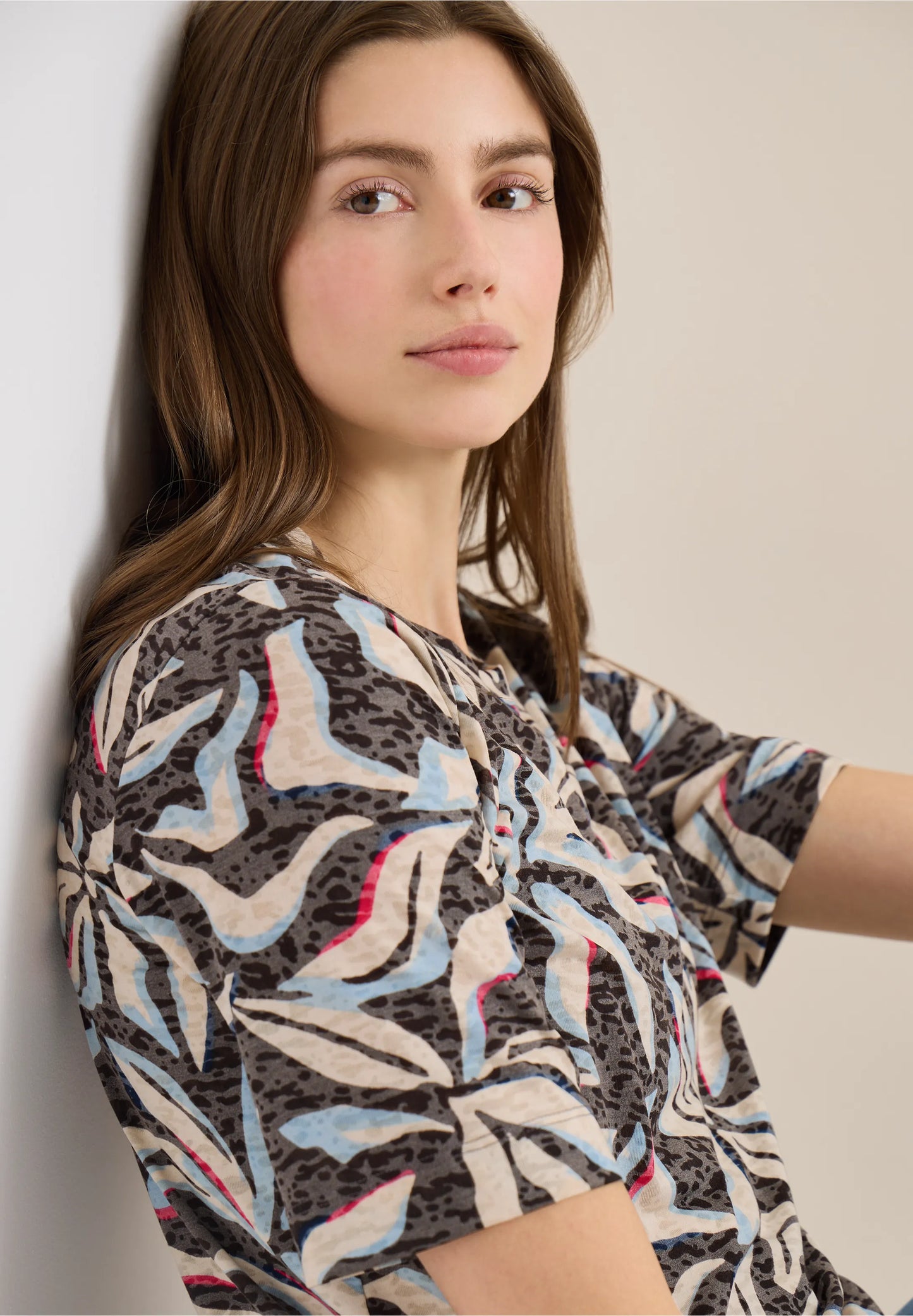Botanical Print Burnout T-Shirt