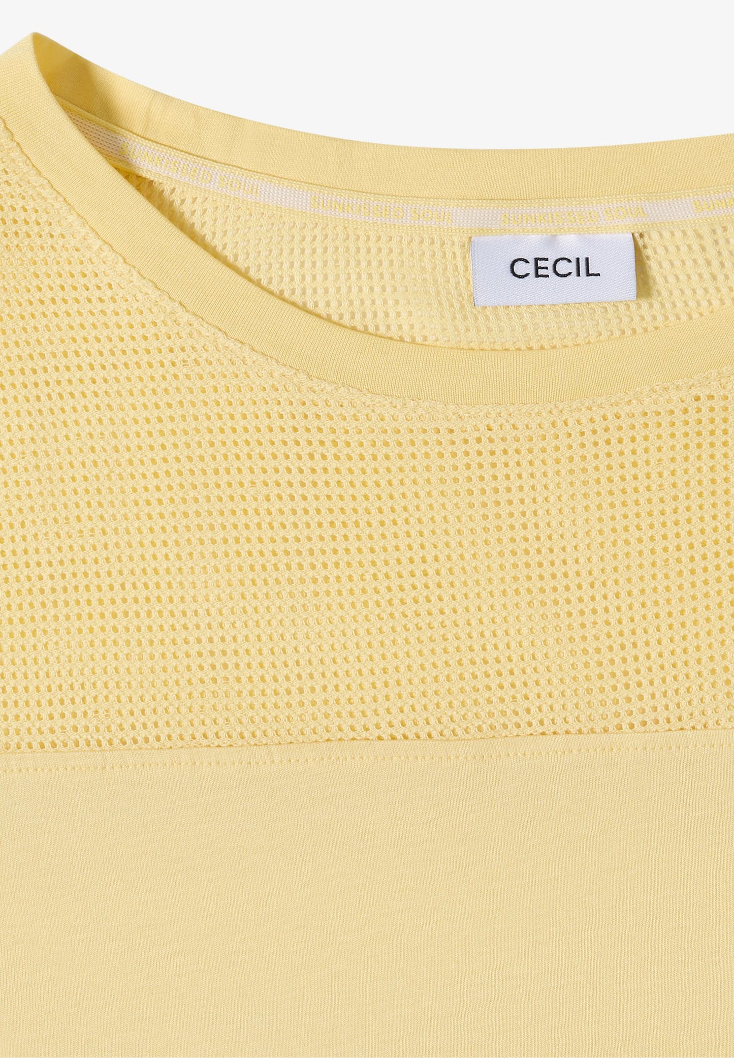 Mesh Detail Top with Drawstring Hem