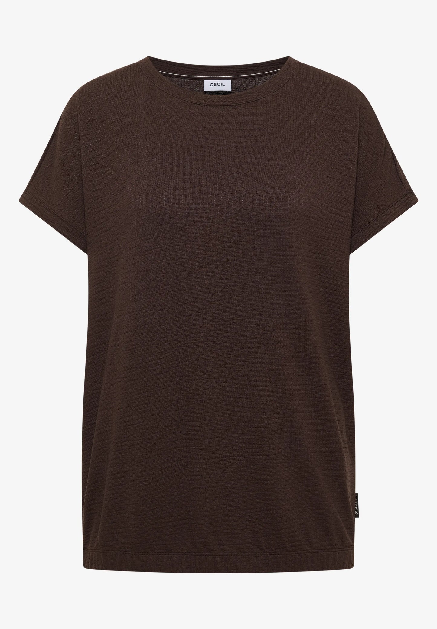 Textured Short Sleeve T-Shirt, Brown