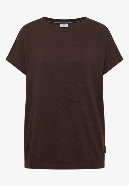 Textured Short Sleeve T-Shirt, Brown