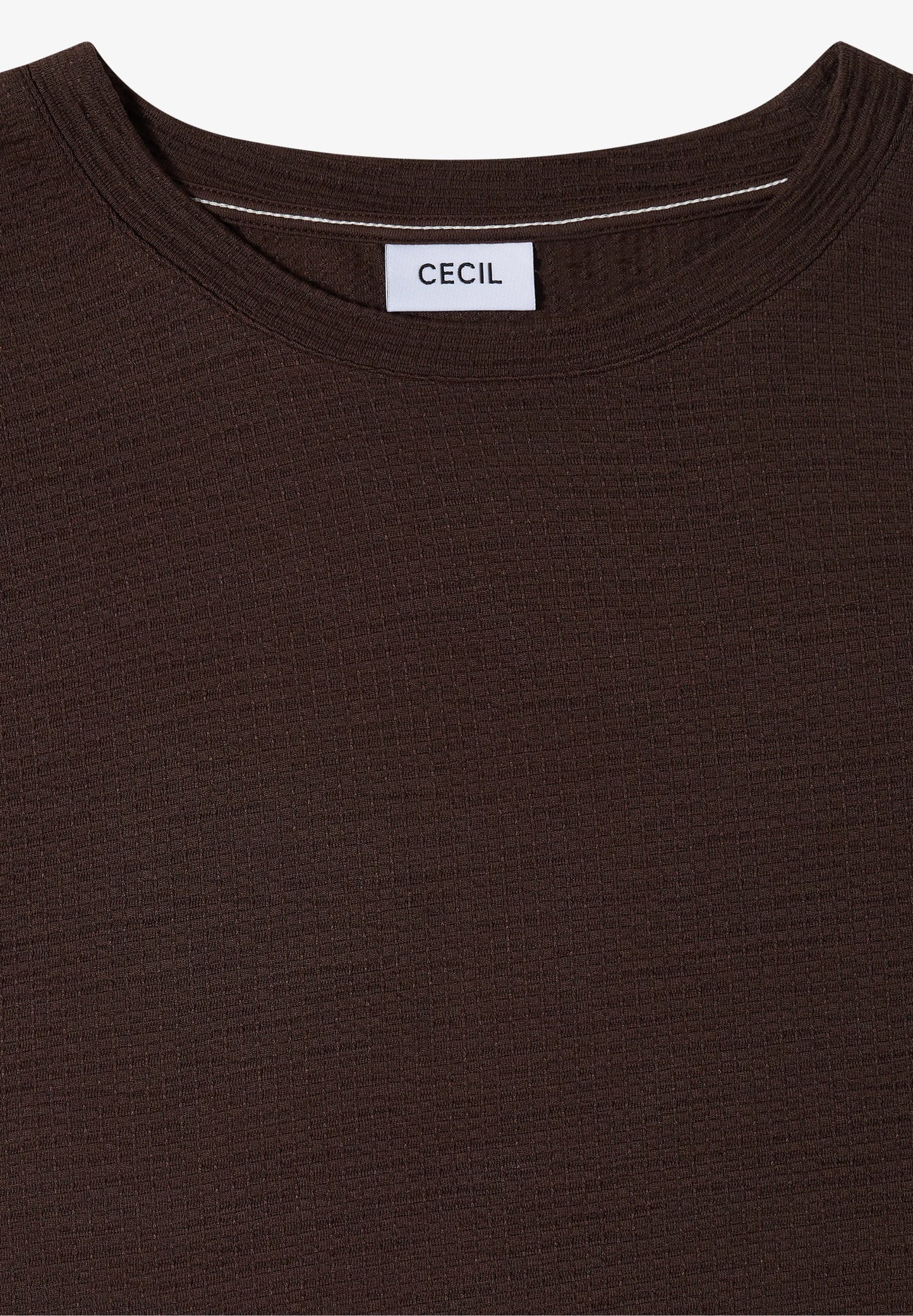 Textured Short Sleeve T-Shirt, Brown