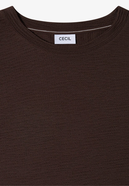 Textured Short Sleeve T-Shirt, Brown
