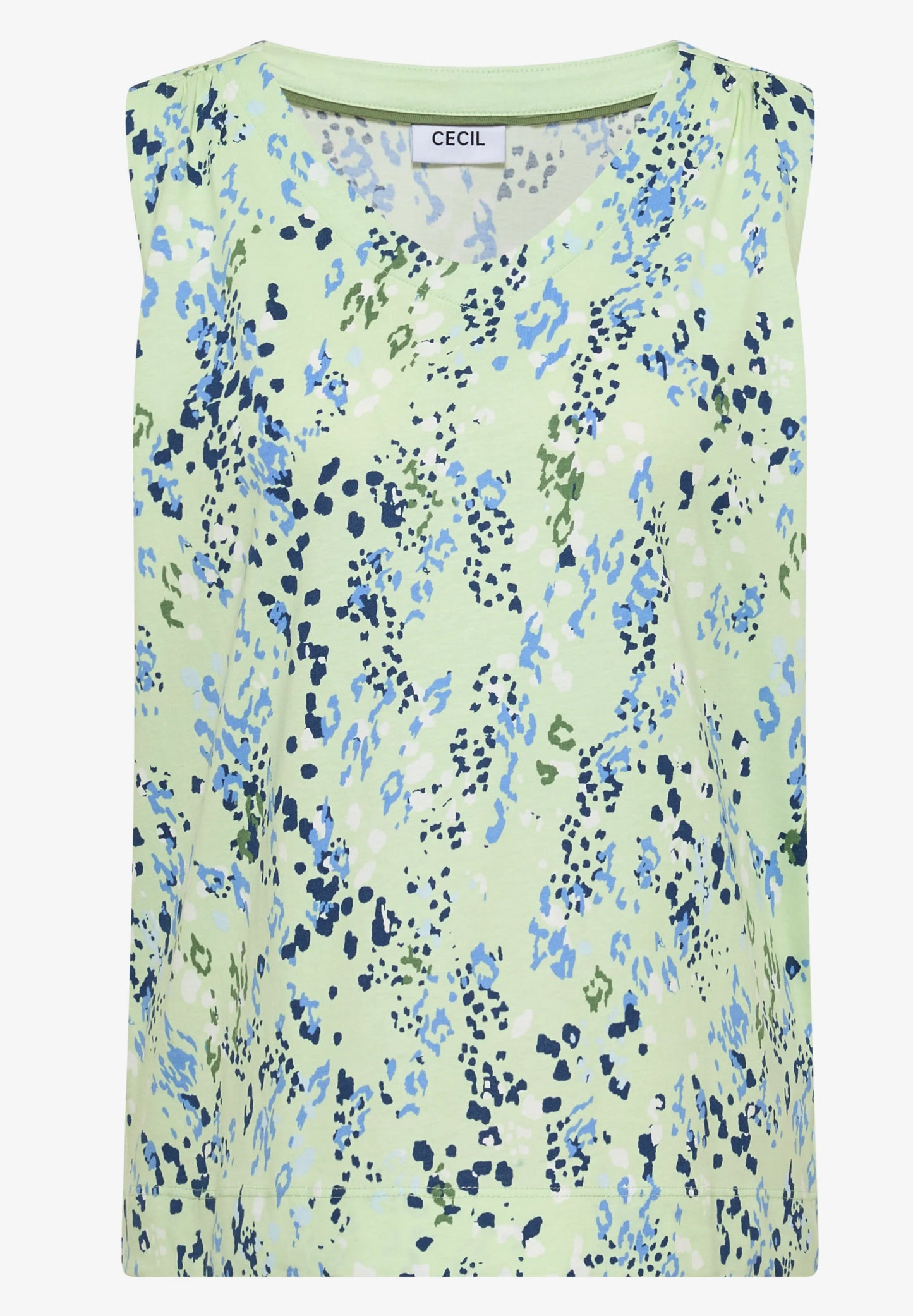 Printed Sleeveless Jersey Top, Mint