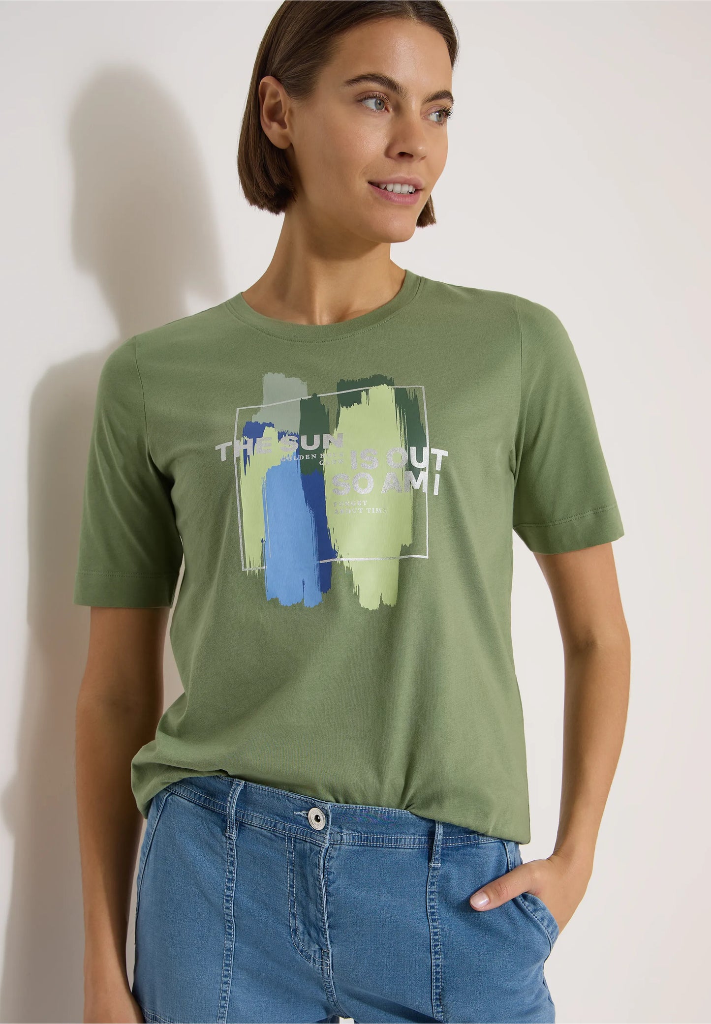 Graphic Print T-Shirt with Elasticated Hem