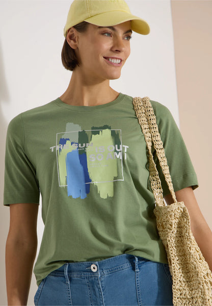 Graphic Print T-Shirt with Elasticated Hem