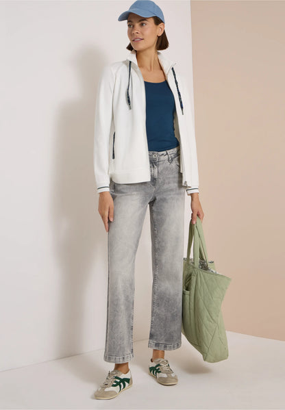 Lightweight Zip-Up Jersey Jacket, White