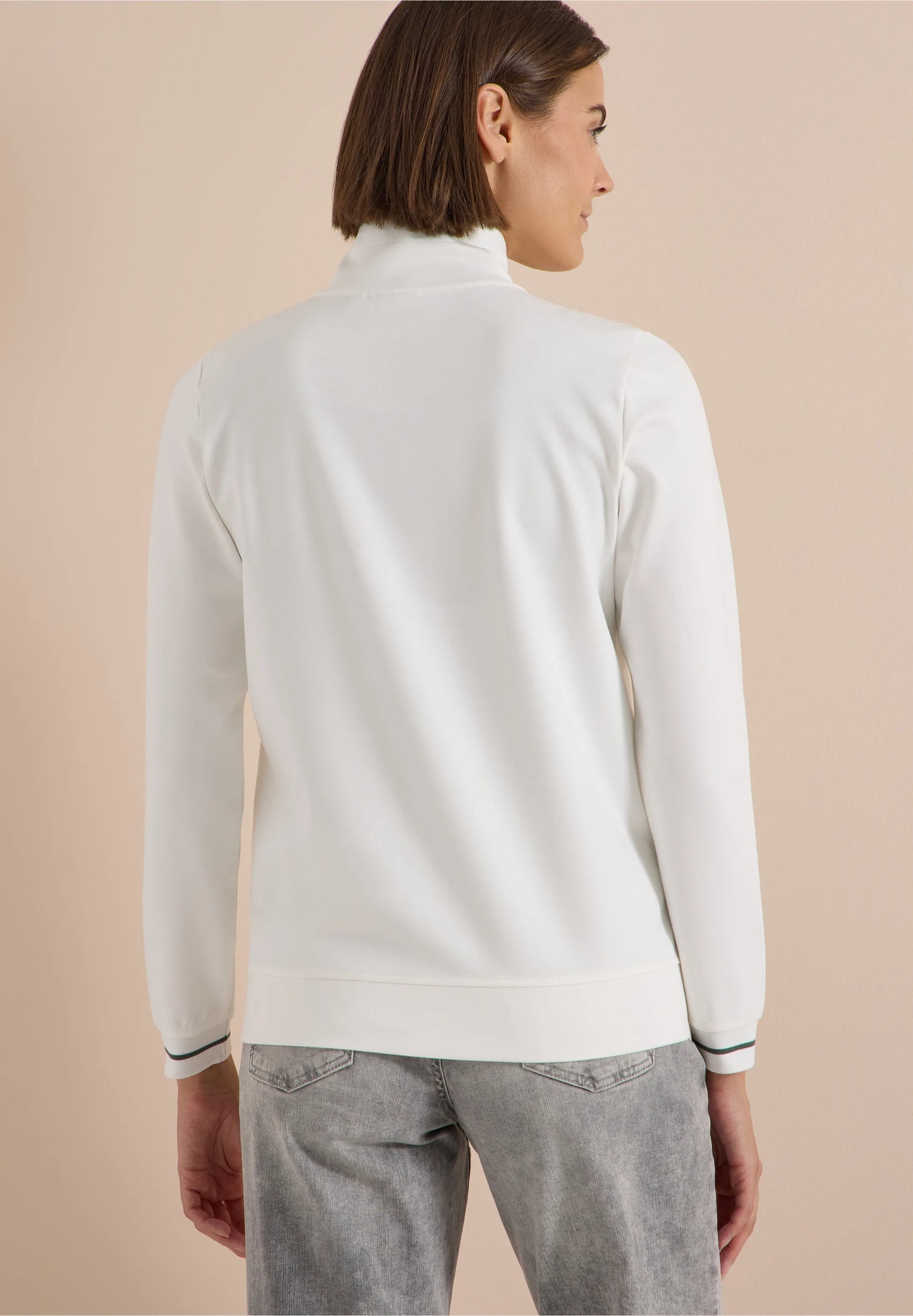 Lightweight Zip-Up Jersey Jacket, White