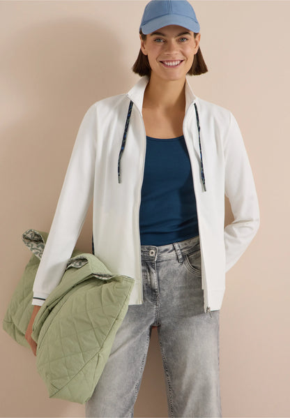 Lightweight Zip-Up Jersey Jacket, White