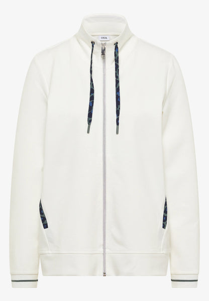 Lightweight Zip-Up Jersey Jacket, White