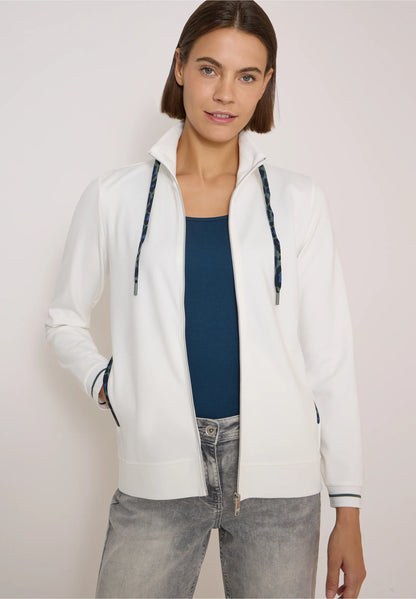 Lightweight Zip-Up Jersey Jacket, White