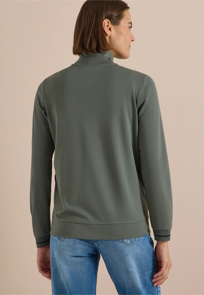 Lightweight Zip-Up Jersey Jacket, Olive Green