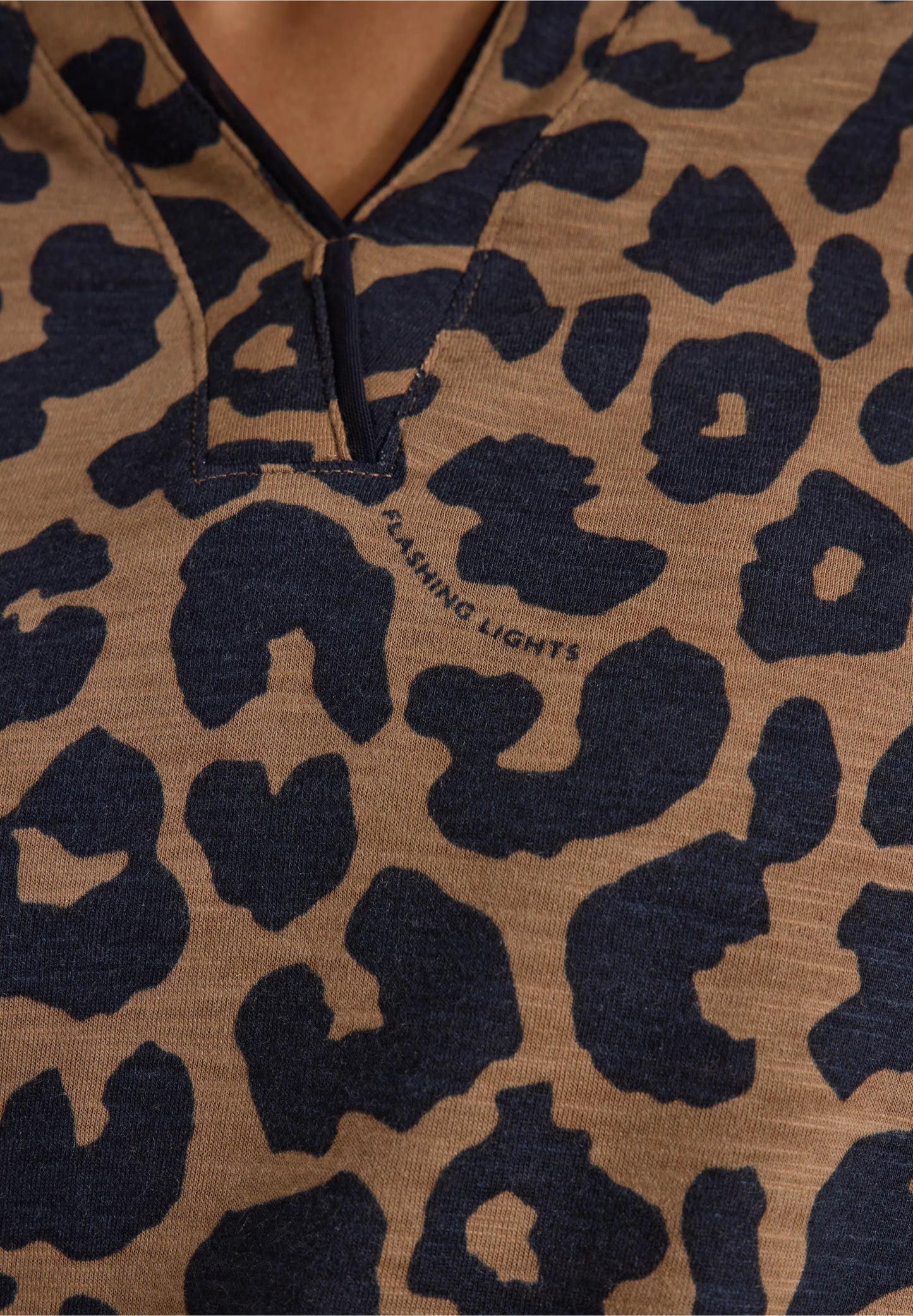 3/4 Sleeve Leopard Print Top, Brown