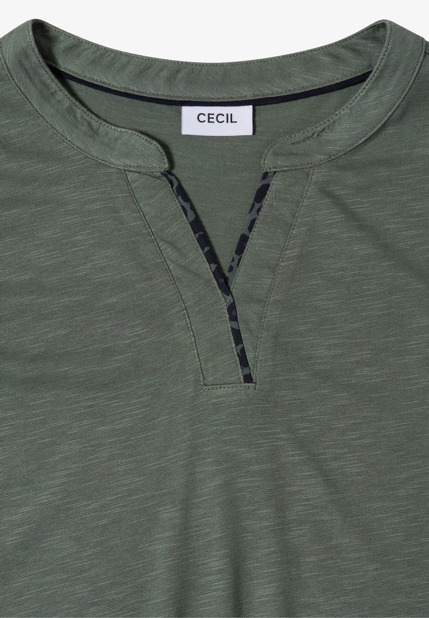 3/4 Sleeve Split Neck Jersey Top