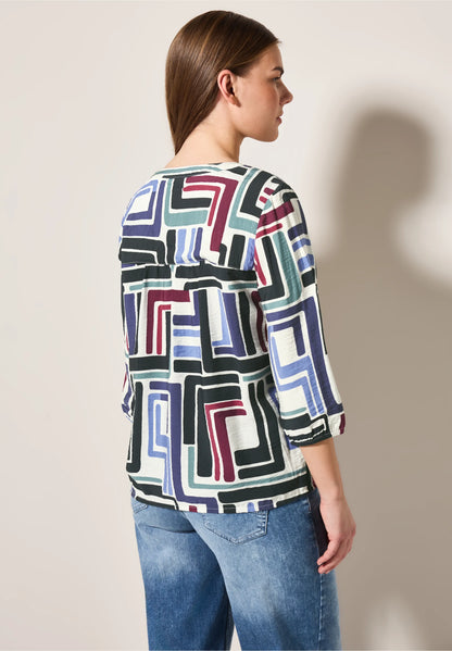 Printed Blouse with Button Detail