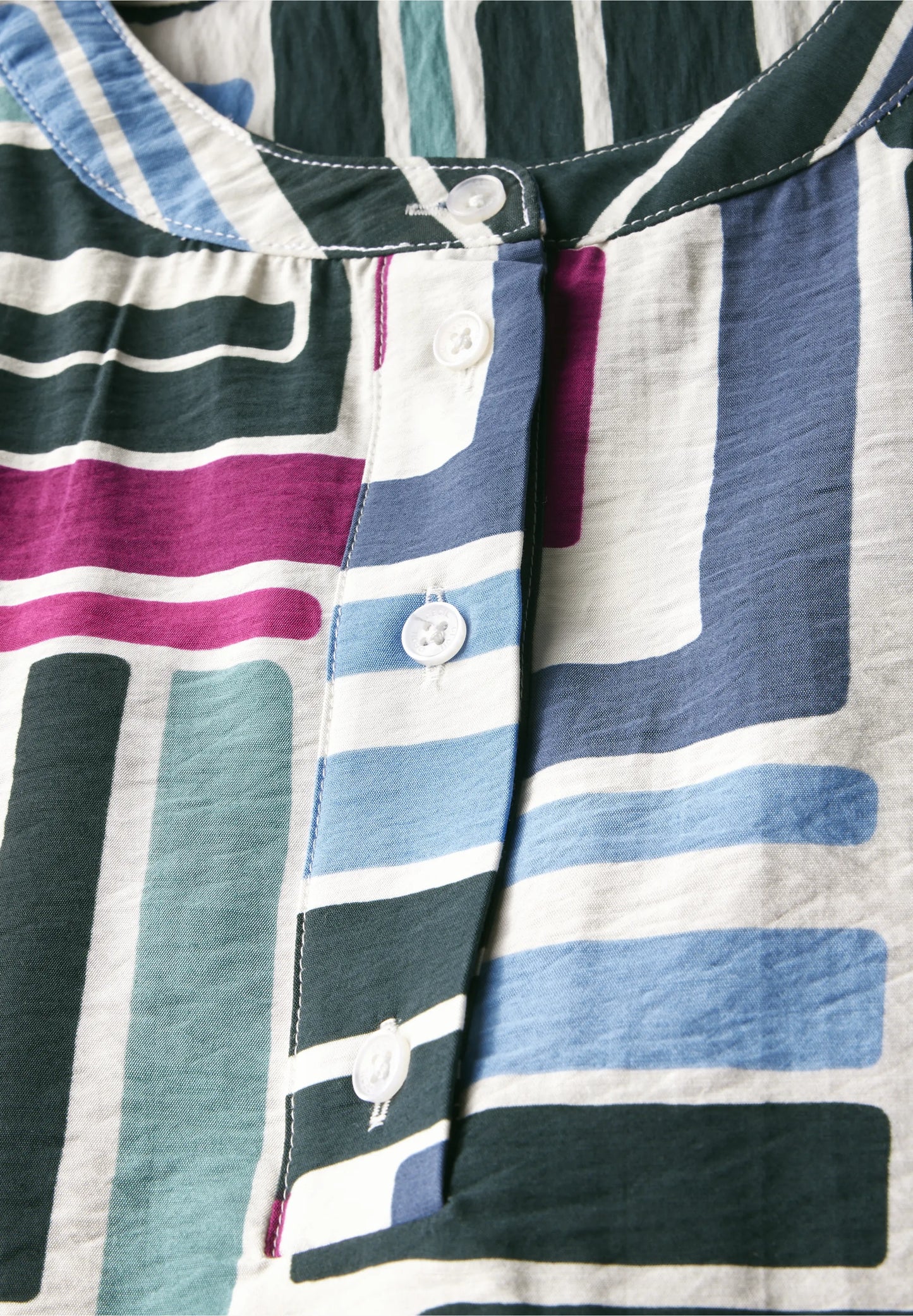 Printed Blouse with Button Detail