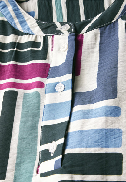 Printed Blouse with Button Detail