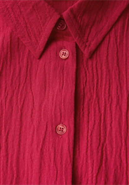 Shirt Blouse in Structured Seersucker, Glazed Apple Red