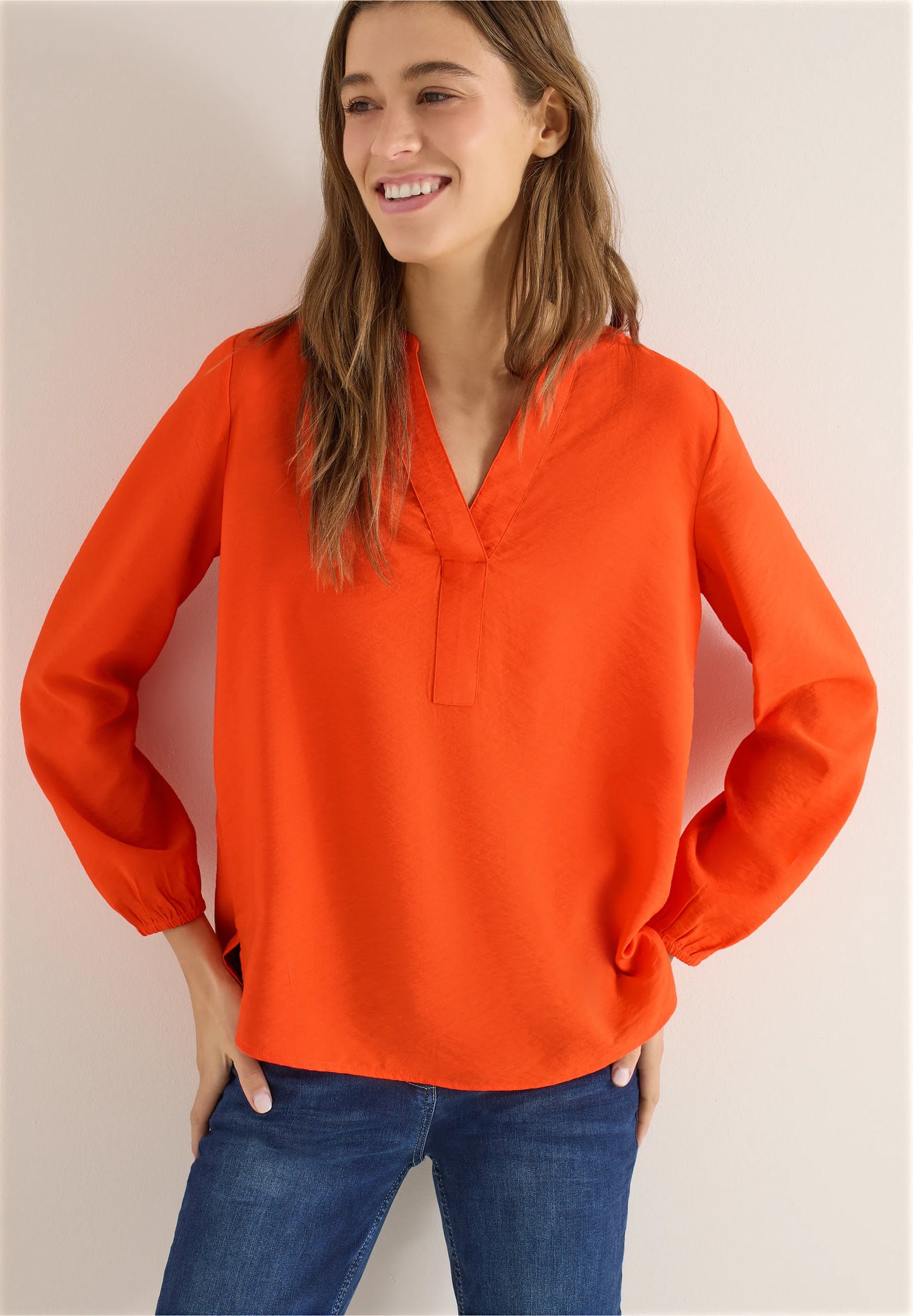Long Sleeve V-Neck Blouse