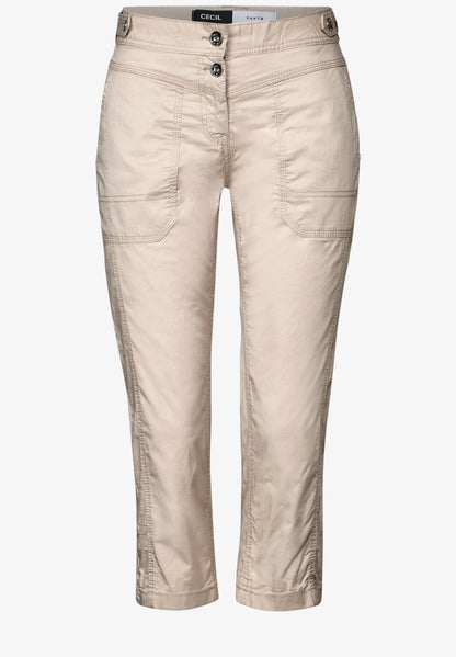 3/4 Papertouch Trousers, Boulder Beige
