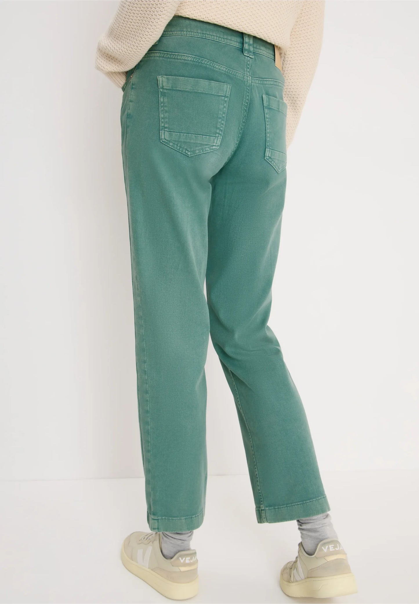 High Waist Straight Leg Jeans with Tie Waist