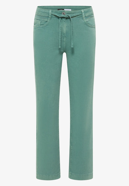 High Waist Straight Leg Jeans with Tie Waist