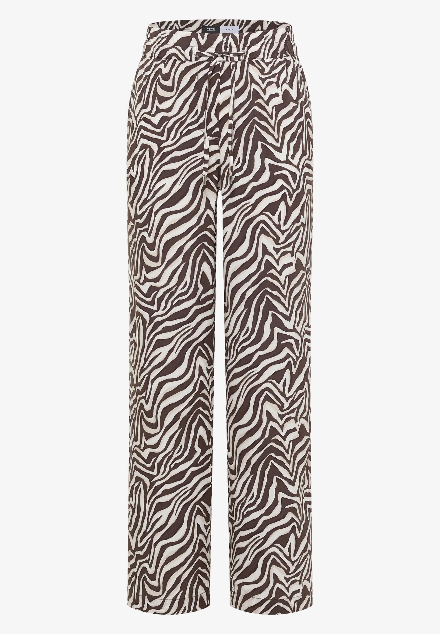 Zebra Print Straight Leg Trousers