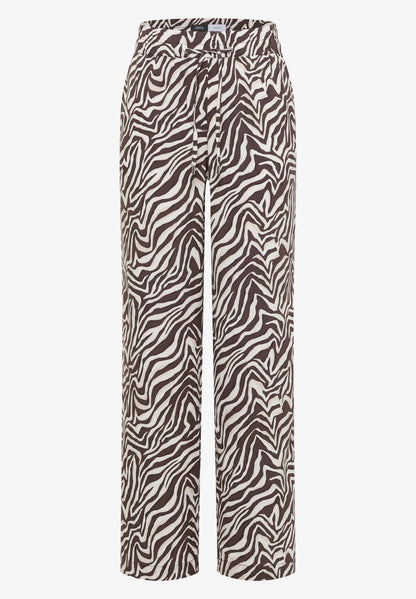 Zebra Print Straight Leg Trousers