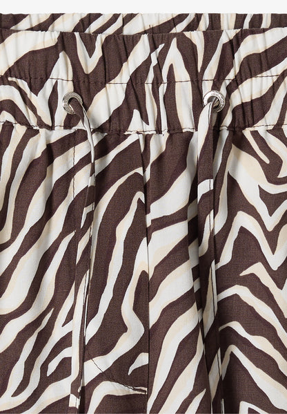 Zebra Print Straight Leg Trousers