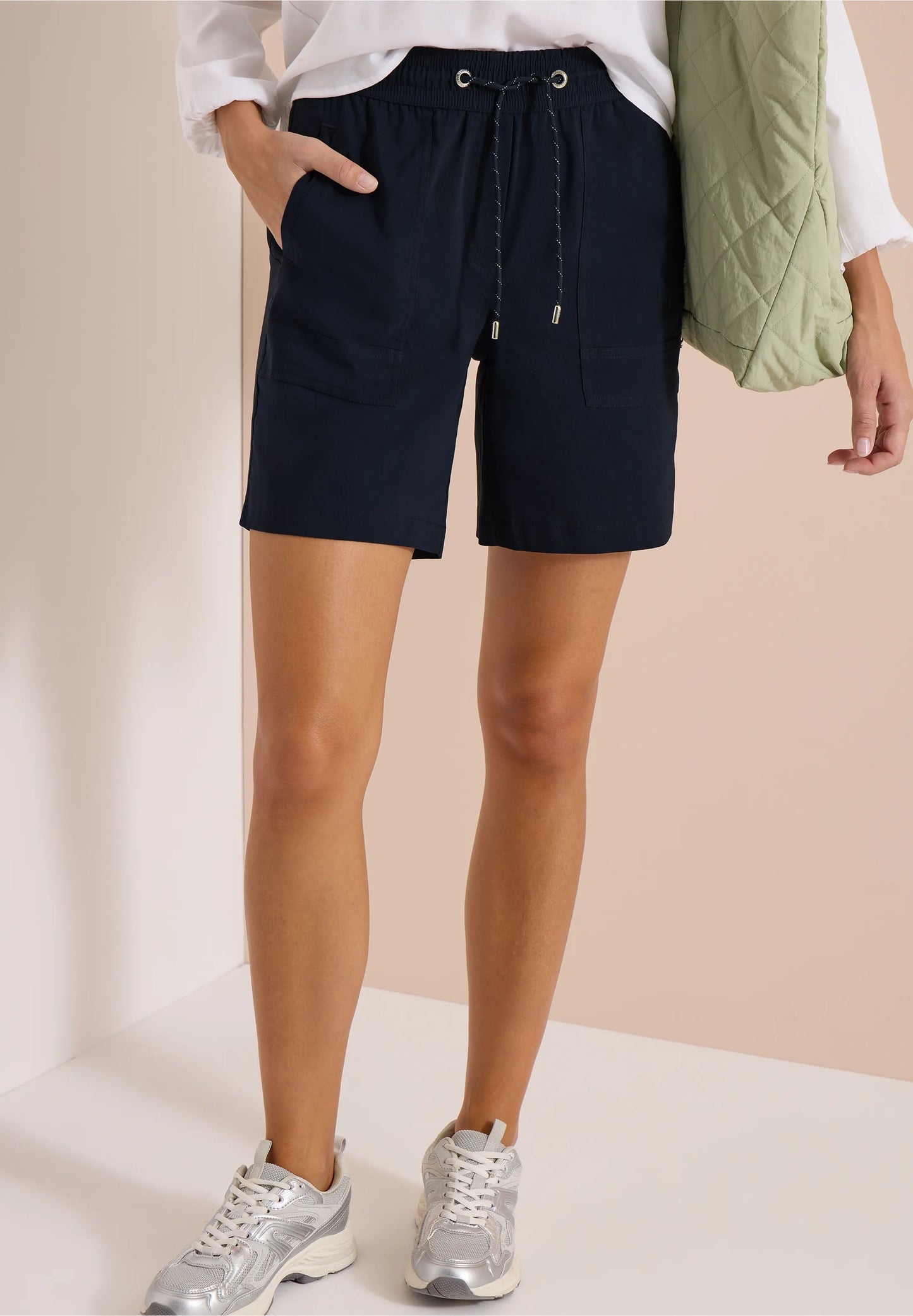 Loose Fit Drawstring Shorts, Navy