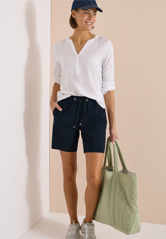 Loose Fit Drawstring Shorts, Navy