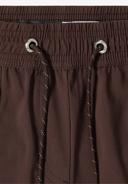 Loose Fit Drawstring Shorts, Brown