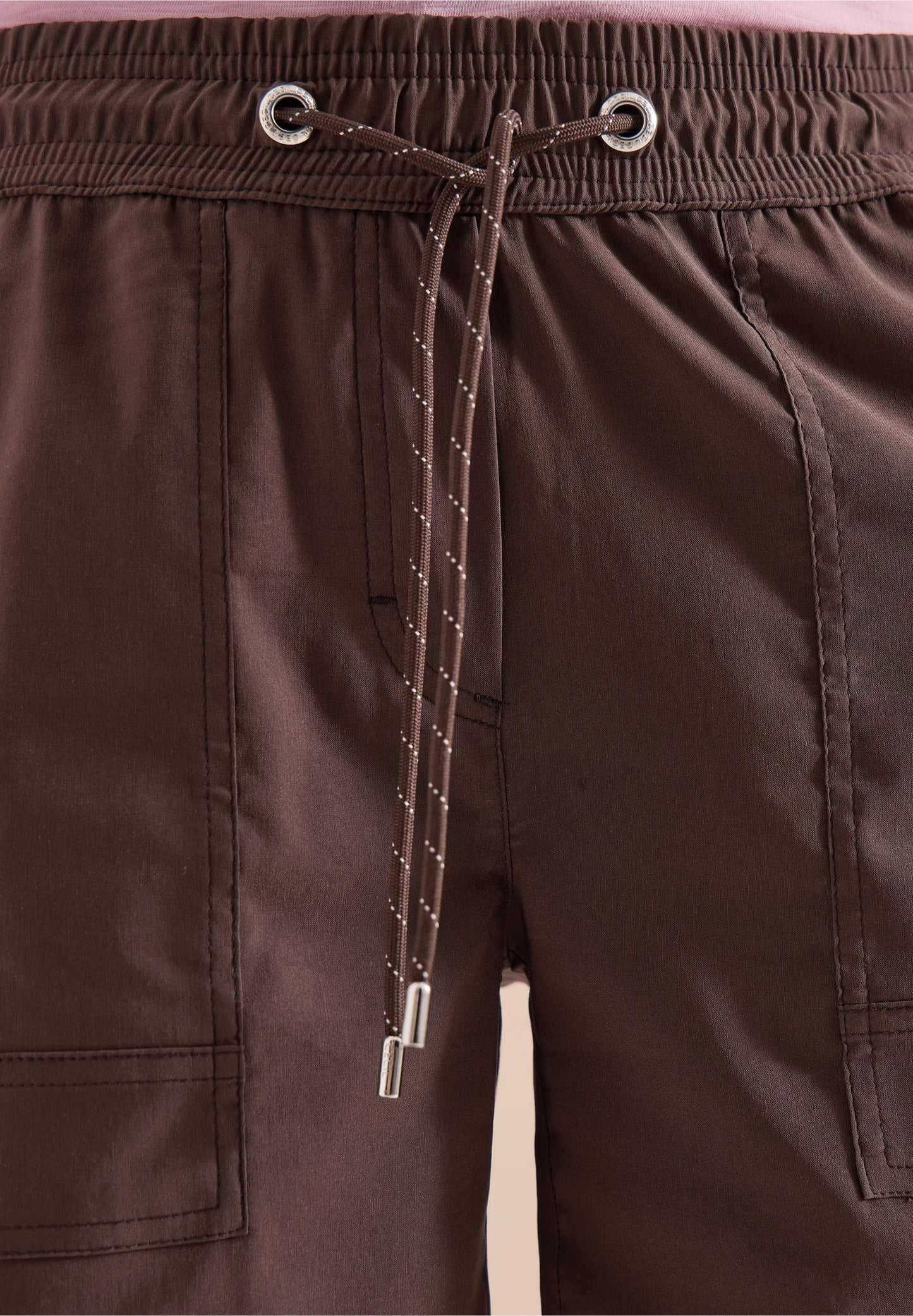 Loose Fit Drawstring Shorts, Brown