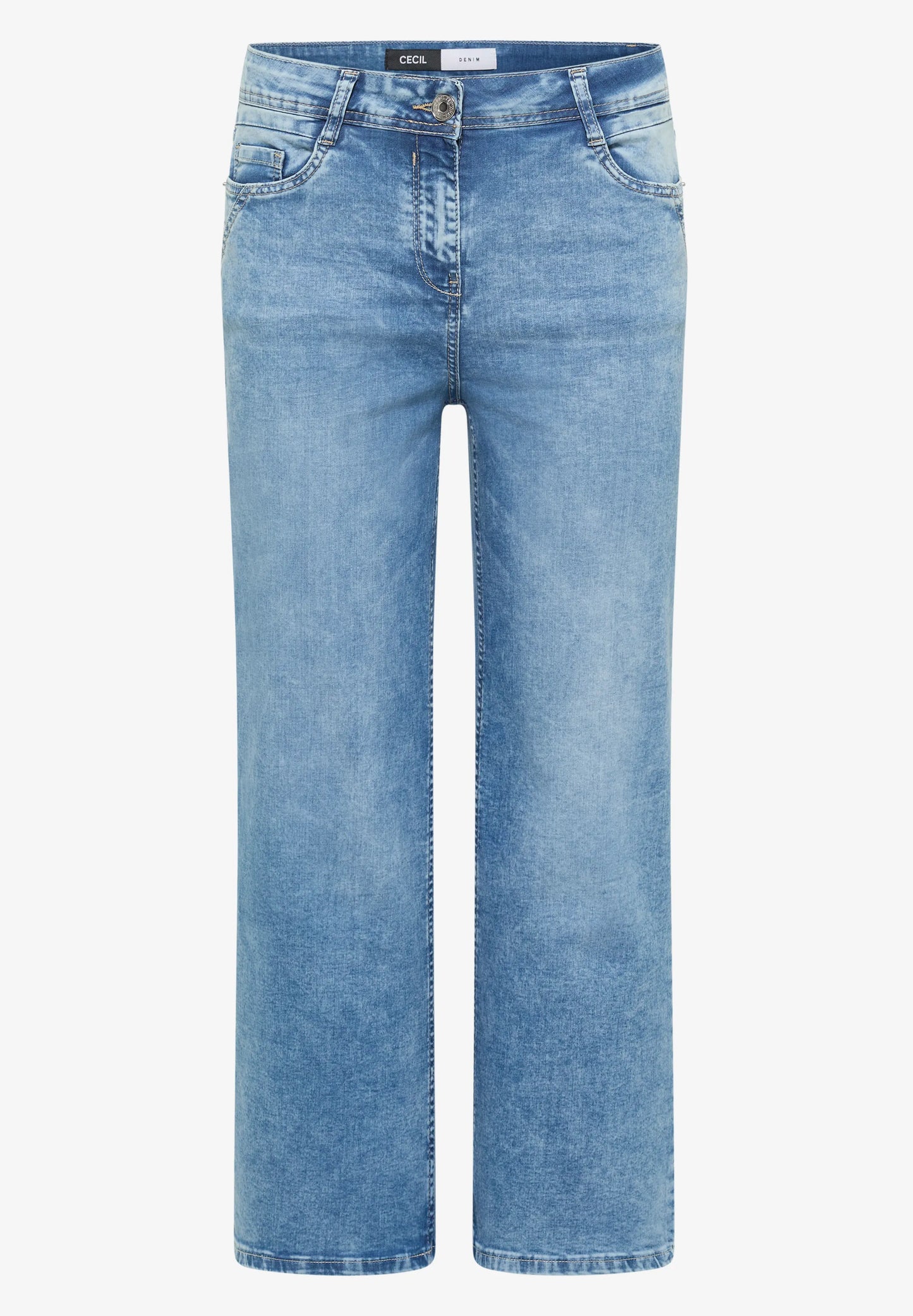 Slim Fit Wide Leg 7/8 Jeans Blue