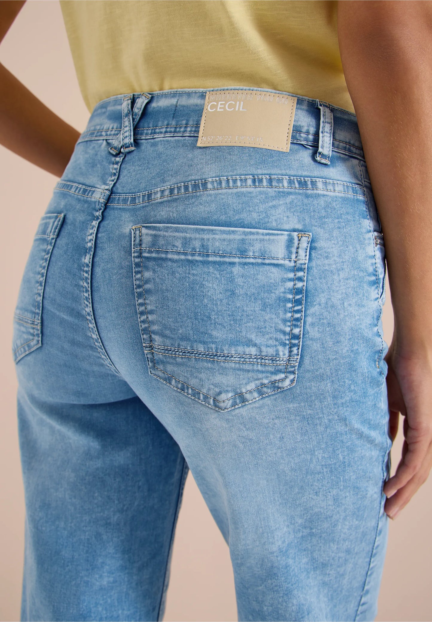 Slim Fit Wide Leg 7/8 Jeans Blue