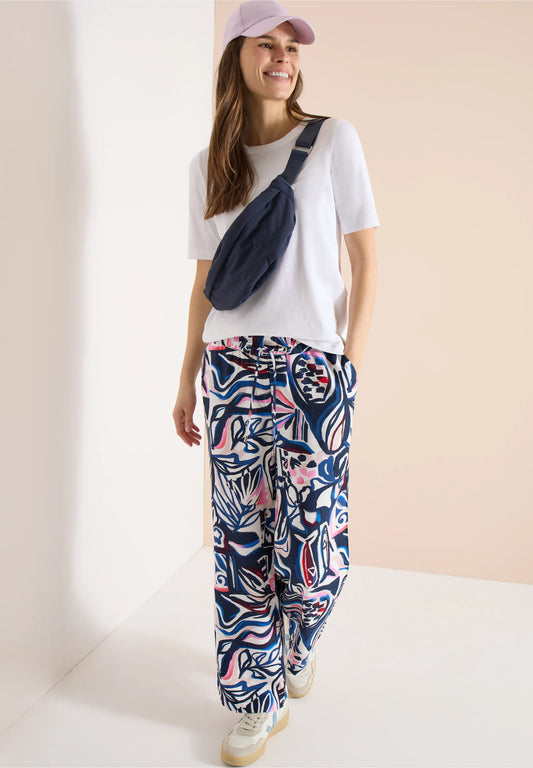 Printed Wide Leg Trousers