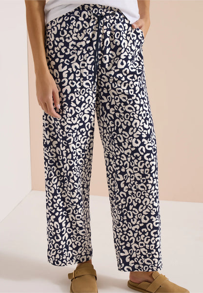 Leopard Print Wide Leg Trousers