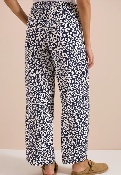 Leopard Print Wide Leg Trousers
