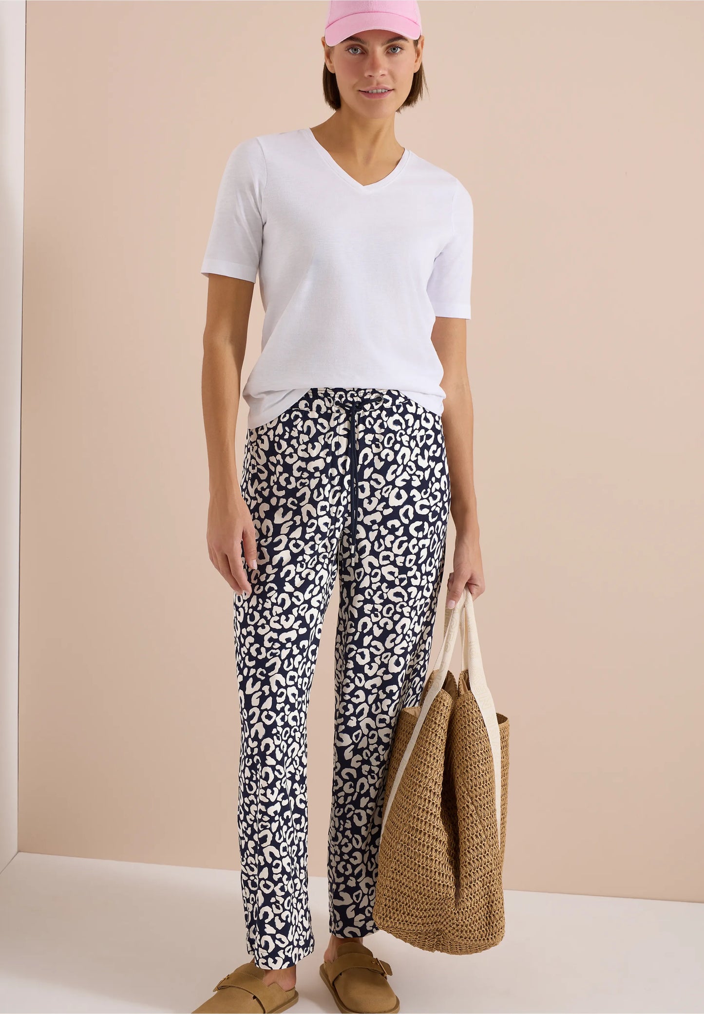 Leopard Print Wide Leg Trousers