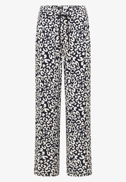 Leopard Print Wide Leg Trousers