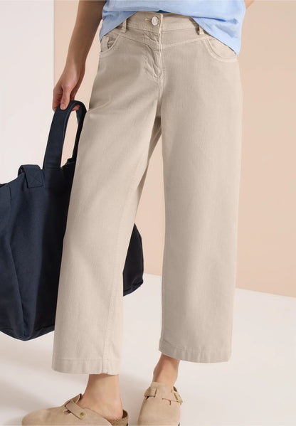 High Waist Wide Leg Cropped Jeans