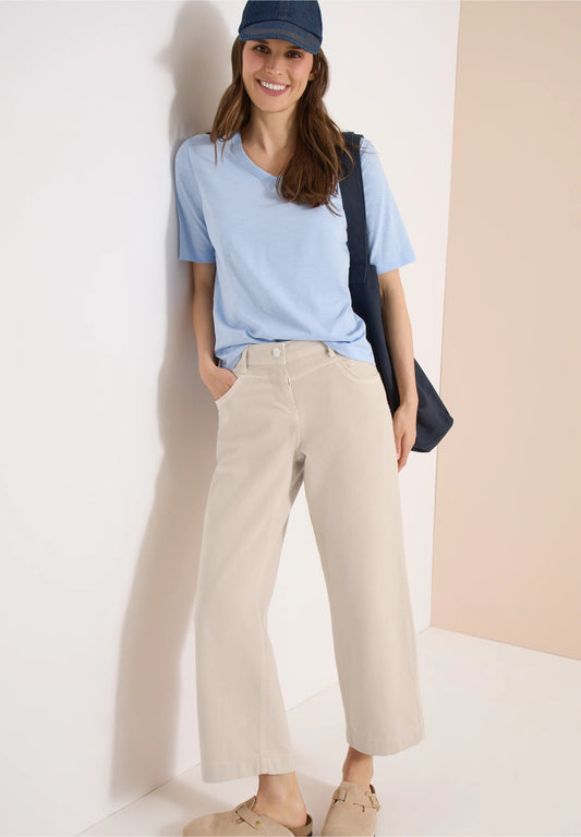 High Waist Wide Leg Cropped Jeans