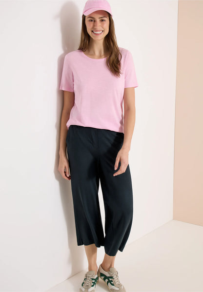 High Waist Wide Leg Jersey Trousers, Dark Green