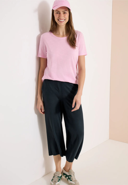 High Waist Wide Leg Jersey Trousers, Dark Green