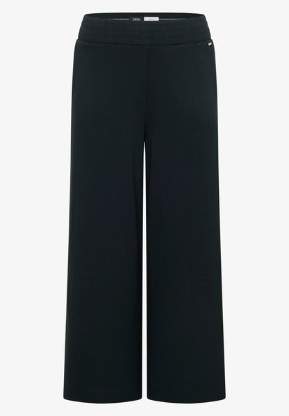 High Waist Wide Leg Jersey Trousers, Dark Green