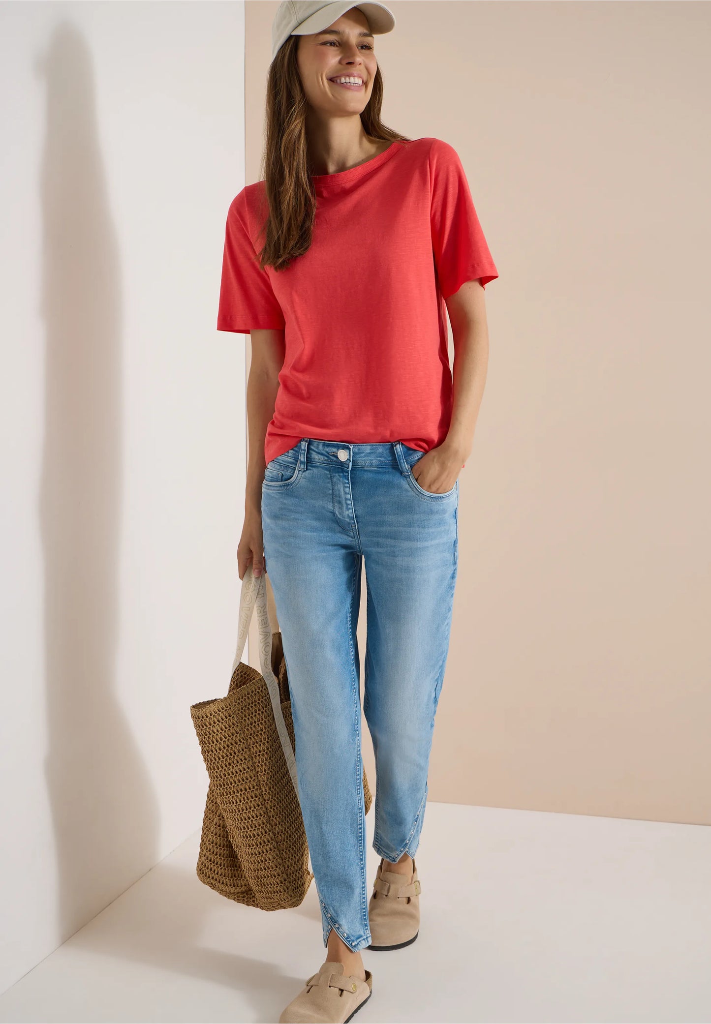 Light Blue Straight Leg Jeans with Stud Detail