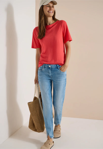 Light Blue Straight Leg Jeans with Stud Detail