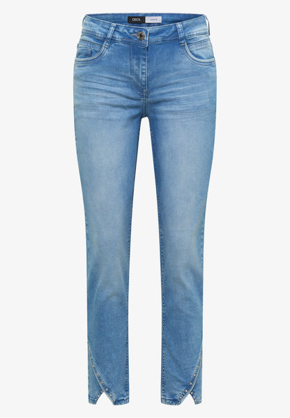 Light Blue Straight Leg Jeans with Stud Detail