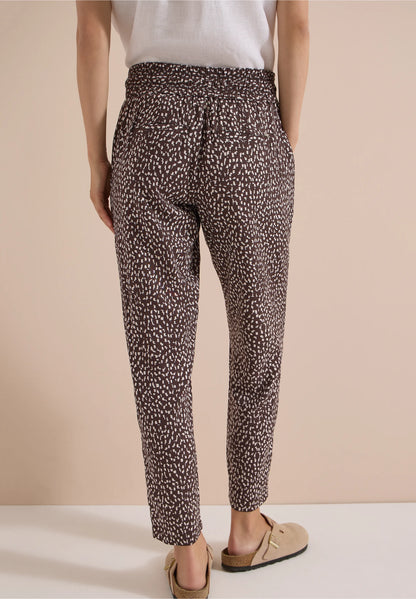 Printed Slim Leg Trousers with Drawstring Waist